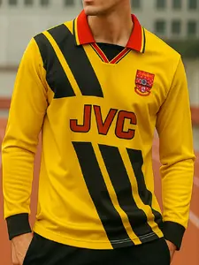 Retro fashion football jersey for men, long-sleeved polo, 1992-93 classic jersey, autumn fashion, comfortable, quick-drying sports shirt