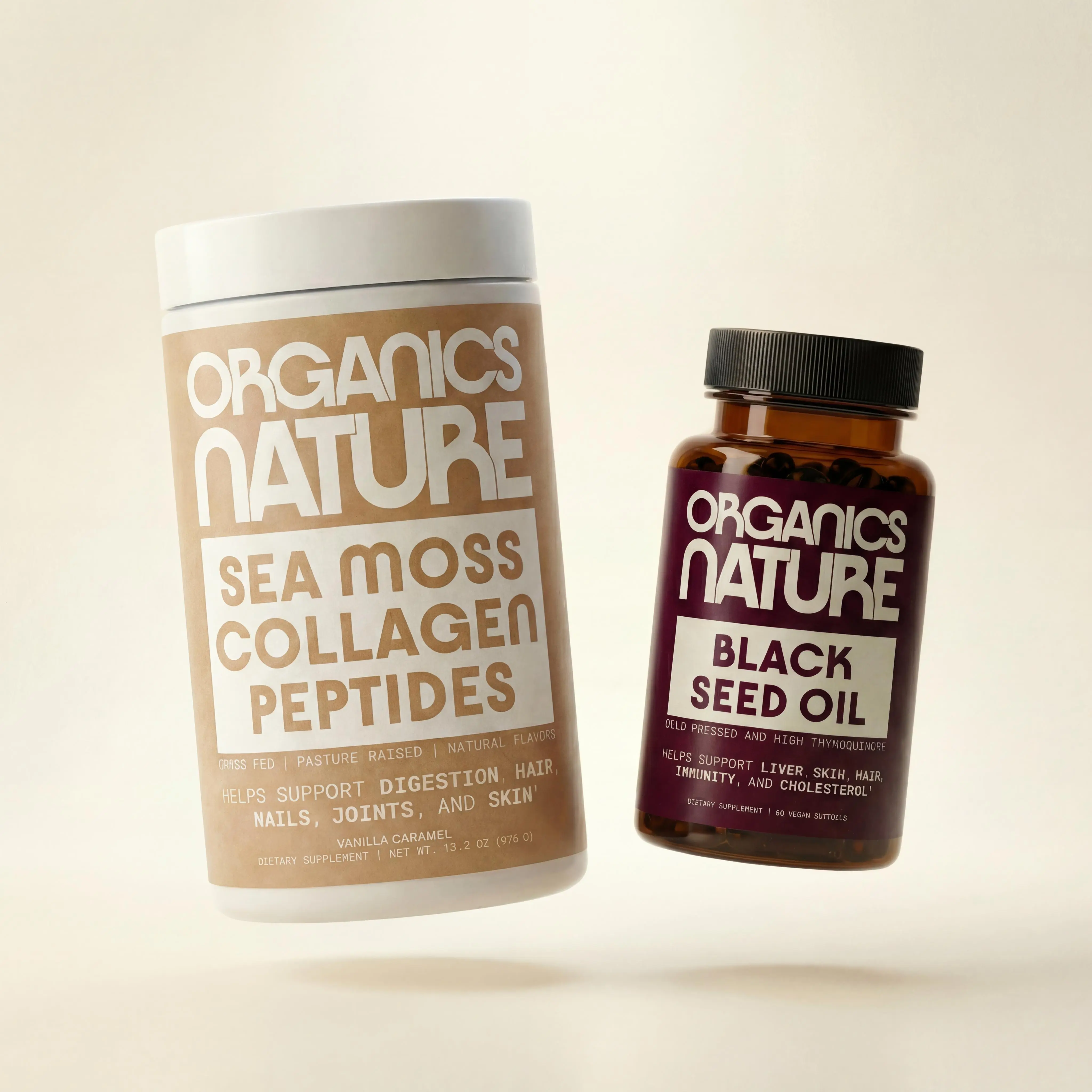 Inner Glow Bundle - Sea Moss Peptides & Seed Oil - Health Supplement Beauty Supplement Dietary Healthcare Supplement