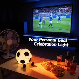 【2026 World Cup】Football Tap Light, Portable LED Night Lamp ，Wireless Mini Football Lamp for Soccer Fans - Interactive Mood Light for Home, Parties, Bedroom, Perfect Football Gift for Men Kids Rechargeable 2026 World Cup Decor,Football Fan Gifts for Europ