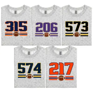 College Football Area Code Sweatshirt, Unisex Casual Sports Hoodie, Perfect Gift for Fans