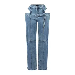 Hayden Washed Denim Cut Out With Belt Jeans