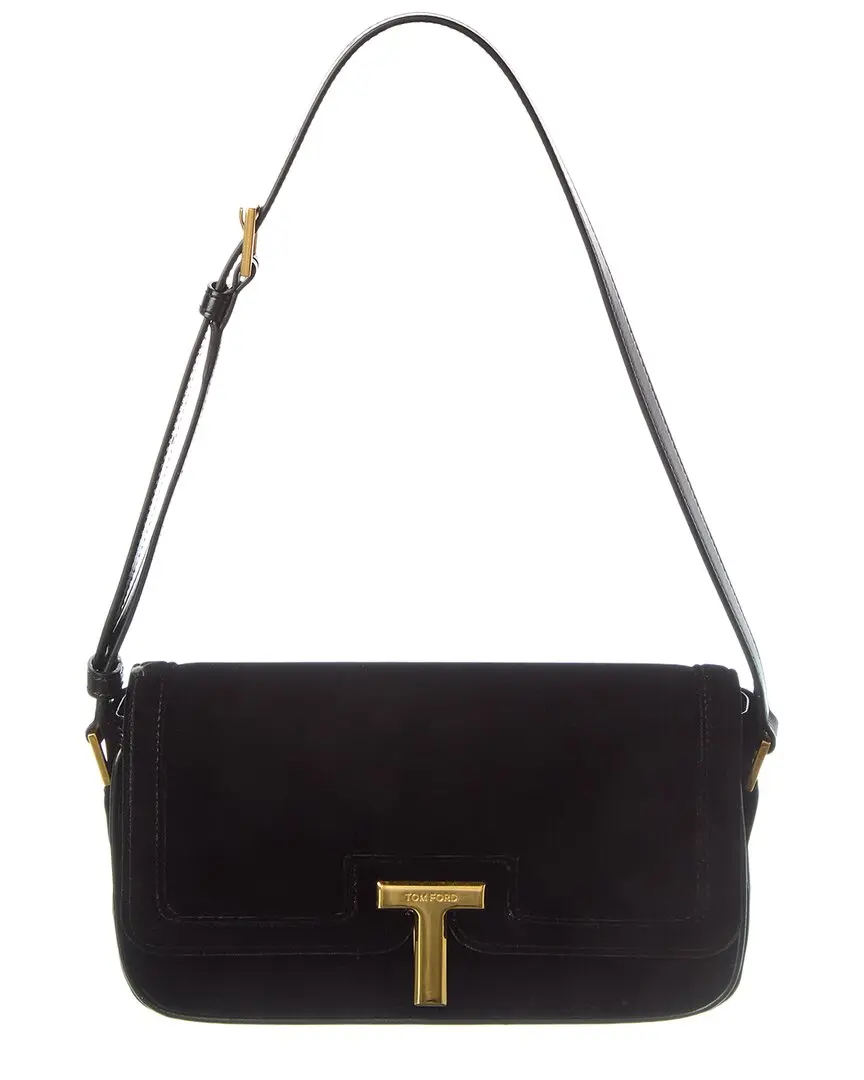 Tom Ford Leather & Velvet Shoulder Bag