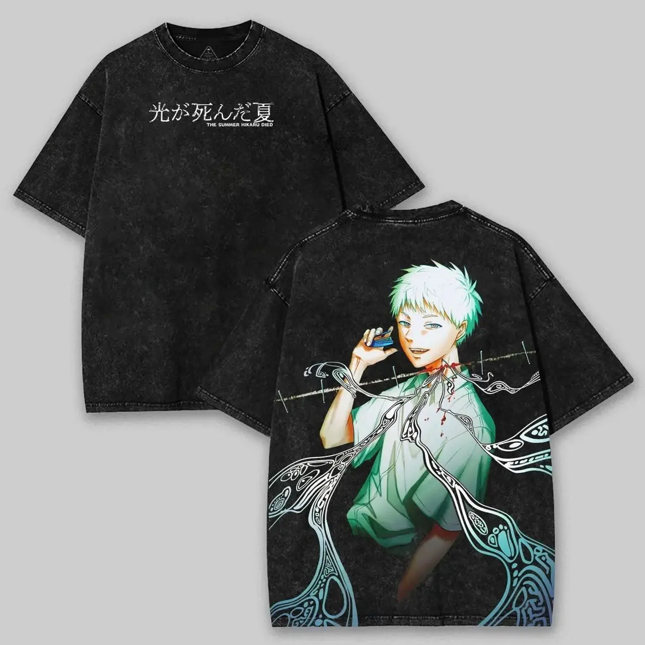 Hikaru The Summer Hikaru Died Acid Washed Lightweight Cotton Tshirt, Horror Anime Shirt, Perfect Gift for Anime Fans and Manga Lovers HYM