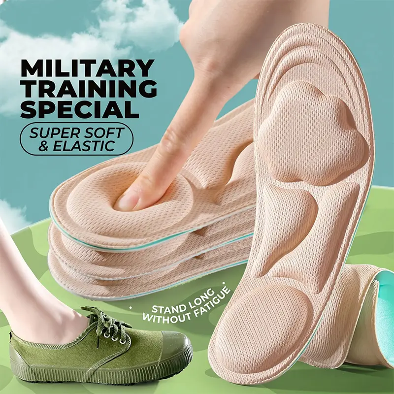 5D Cloud Technology Insoles, Super Soft, Sweat-Wicking, Breathable, Ultra Comfortable, Sports Shoe Insoles with Acupoint Massage Function