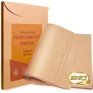 200 count Unbleached  Paper Sheets, 9x13In Precut Cooking Paper Liners for Baking Sheets, Air Fryer, Microwave, Grilling, Oven, Non-Stick,, Oil Proof,  Grade