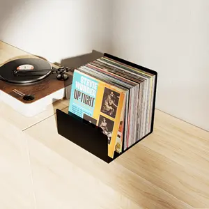 Vinyl Record Storage Rack, Premium Vinyl Record Holder, Album Display Stand, Record Display Shelf, Metal Storage Organizer for Magazines, Books & Photo Albums, Stylish Desktop File Sorter - Suitable for Home & Office, Available in Black & White