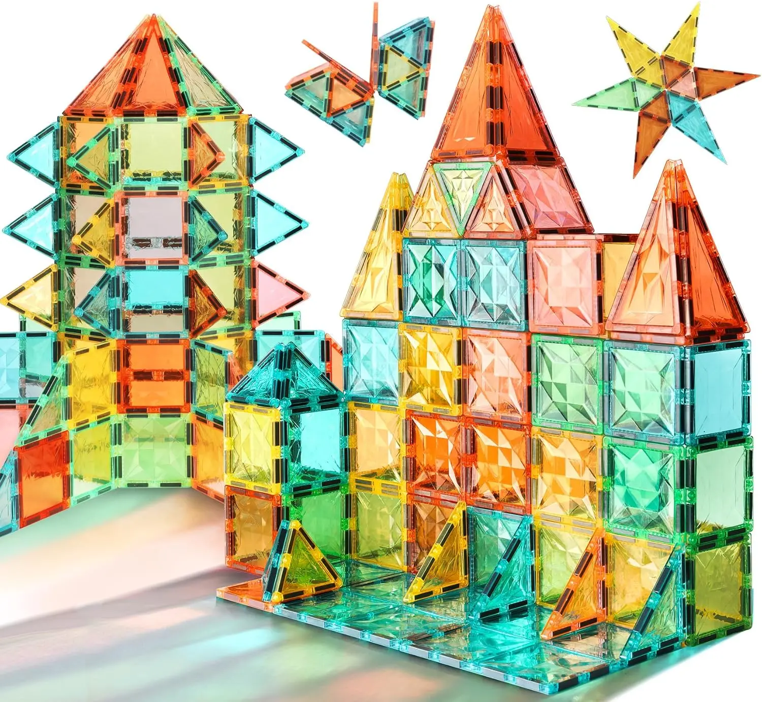 YRZTILES Kids' Magnetic Building Cubes Set, 100PCS/212PCS/106PCS/60PCS/32PCS STEM Early Education Tiles, Creative Construction Blocks, Preschool Cognitive Learning Interactive Playset for 3-6 Year Olds
