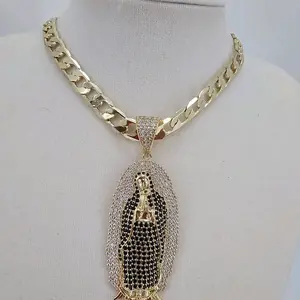 (75)  2" inches virgen diamante  pendant with chain 8mm 24 inches.