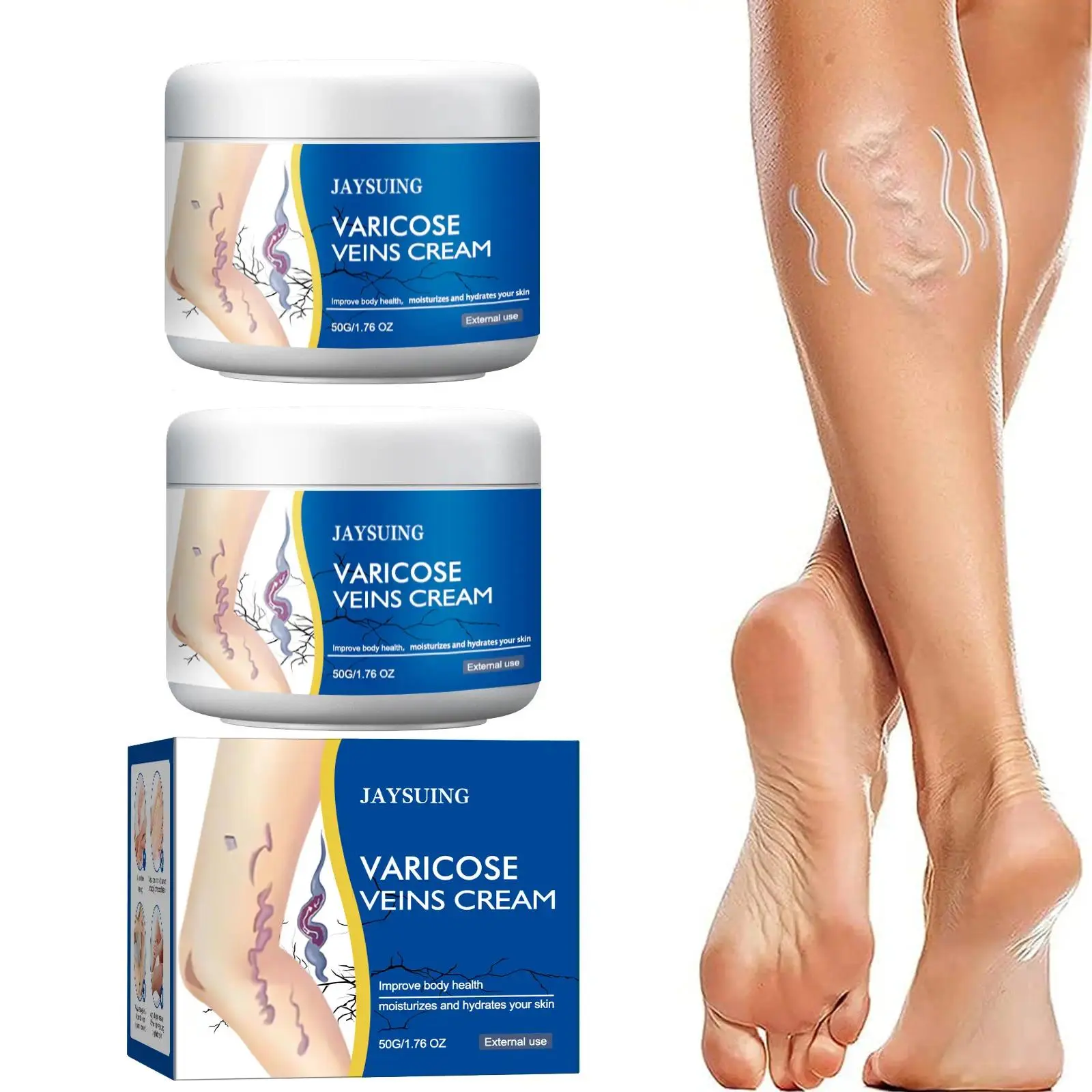 JAYSUING Herbal Varicose Vein Relief Spray, Soothing and Moisturizing Treatment for Tired Legs, Lightweight Cosmetic Body Care