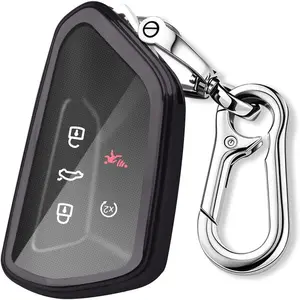 for Volkswagen Key Fob Cover with Keychain,Car Key Case fit for VW ID.4 ID.3 MK8 Golf GTI Seat Leon MK4 Skoda Octavia(Black)