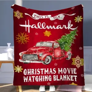 Christmas Themed Car Pattern Blanket, 1 Count Soft Warm Throw Blanket, Air-Conditioned Room Blanket, Warm Nap Blanket For Home & Office & Travel