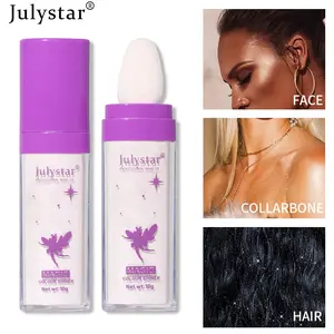 Highlighter Powder Stick, Shimmering Brightening Glitter, Pearl Finish, Long-Lasting, Easy Application, Party Makeup, Holiday Glam
