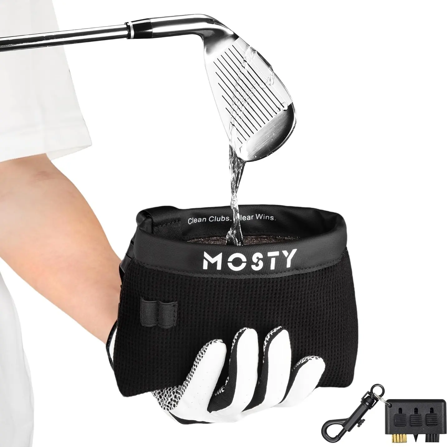 MOSTY Golf Club & Ball Cleaner Bag,Durable Golf Club Cleaning Kit and Ball Washer Pouch,Club Cleaner for Golf Bag, Golf Gifts for Men Women Golfers Him Unique, Essential #Summerwins #DealsForYouDays