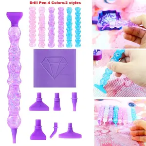 New Unique Gourd Shaped DIY Diamond Painting Tool Set, Diamond Art Tools, Featuring 6 Plastic Dot Pens and Strong Adhesive Clay, Ideal for Craft Enthusiasts