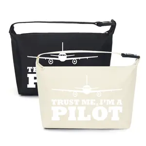 Airplane Print Lunch Bag for Workplace and Travel Use Inspired by Pilot Profession Design Perfect for Aviation Enthusiasts and Frequent Flyers Ideal Gift for Christmas Father's Day Birthday and Holiday Celebrations Durable Portable Lightweight Lunch