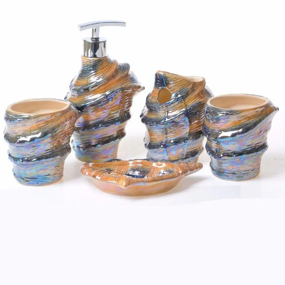 Conch Seashell Bathroom Accessory Set