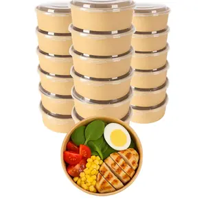 Ruthy's Outlet Kraft Salad Bowls W/Clear Lids – Disposable Paper Salad Containers, Eco-Friendly | Leak-Resistant | Microwave Safe – Ideal for Meal Prep, To-Go Orders & Catering