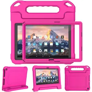 Case for  Fire 10 Pro/10 Plus/HD 10 Tablet(13th/11th Generation, 2023/2021 Release), Durable Shockproof Protective Cover with Screen Protector for Kindle Fire HD 10 Tablet, Pink