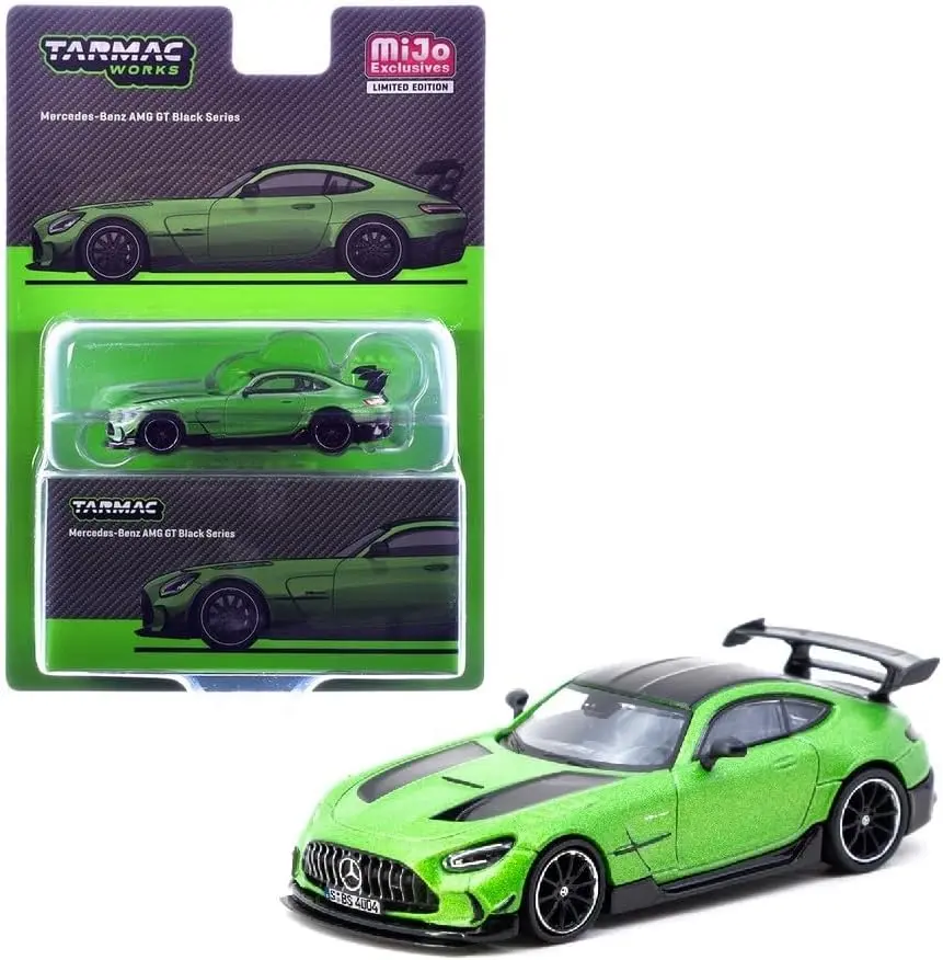 Tarmac Works 1:64 Mercedes-Benz AMG GT Black Series Green Metallic with Black Hood Stripes and Top Global64 Series Limited Edition T64G-042-GR