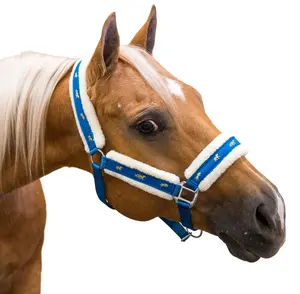 Cozy Comfort Horse Halter Fleece Lined Nylon Halter With Horse Print