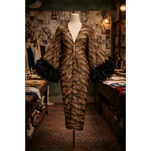 Sylvia Shimmer Cocoon Coat in Savage