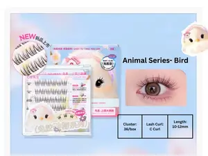 MR.WISH Animal Series Bird Style Glue-Free False Eyelashes 10-12mm Length C-Curved 0.07mm Thick Lightweight for Everyday Makeup 36/box