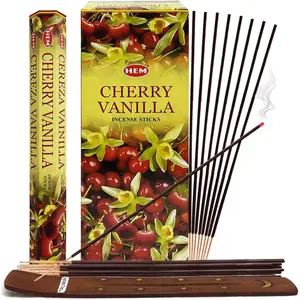 Cherry Vanilla Incense Sticks and Incense Stick Holder Bundle Insence Insense Hem Incense Sticks TRUMIRI