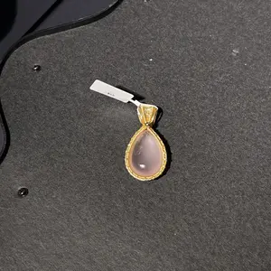 Premium Natural Rose Quartz Copper Wire-Wrapped Pendant