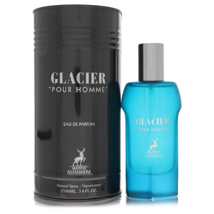 Maison Alhambra Glacier Pour Homme Eau De Parfum Unisex — Lavender, Mint, Cardamom, 3.4 oz (100 ml) | tonka bean scent, unisex amber woody cologne, bergamot, lavender perfume, orange blossom, mint perfume, cinnamon, lattafalong-lasting bergamot cologne