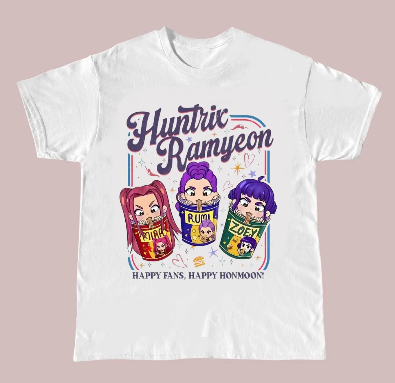 KPDH Ramyeon T Shirt for Women | Hunter Movie Inspired Noodle Shirt, Cool Korea Inspired Apparel, Gift for Huntrix fans