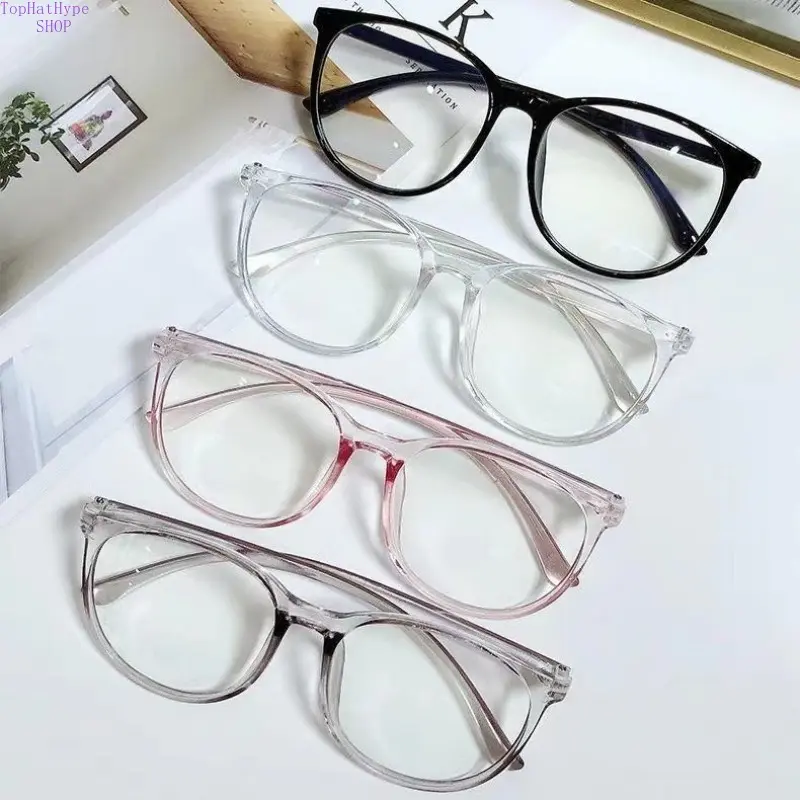 Trendy Blue Light Blocking Glasses for Men Women, Stylish Fashion Myopia & Clear Lens Eyewear, Modern Minimalist Frames for Daily Office & Streetwear