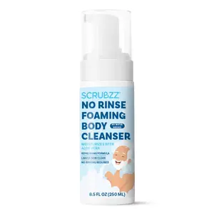 Scrubzz No Rinse Body Wash for Elderly, Gentle 8.5 fl oz Rinse Free Cleansing Foam for Waterless Bathing Men and Women, Great for Hospital Stays, Post Surgery, Camping, Gym and Post Workout - 1 Pack