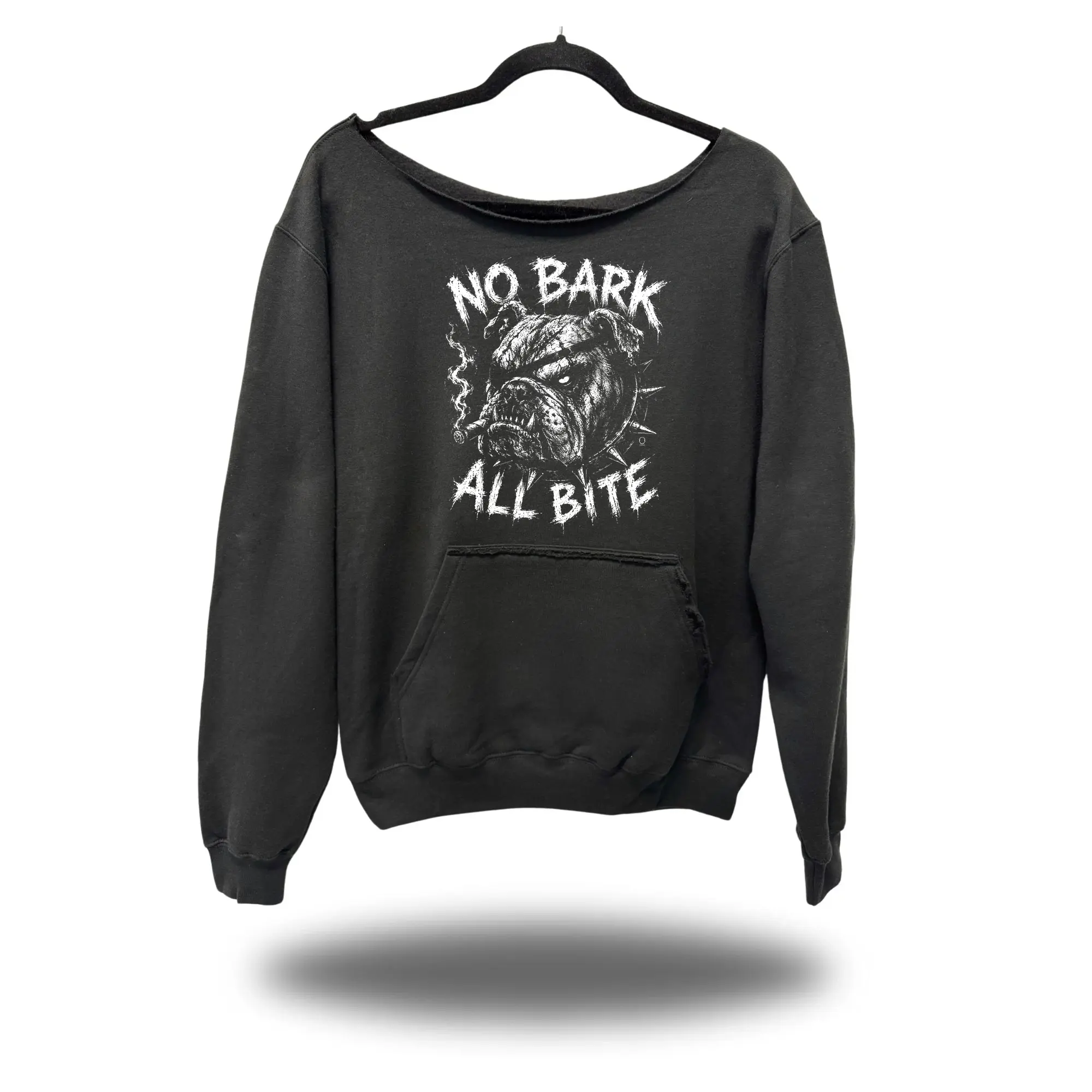 Men's All Bite Road Rash Diamond Cross Wide-Neck Sweatshirt, Menswear Tops
