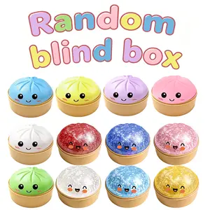 [Blind Box Game] 2026 New Glitter Dumpling Squishy with Steamer Box, Soft Sensory Fidget Steamed Bun Squeeze Tool for Adult Stress & Anxiety Relief, for Home Office Party
