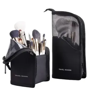 ✈️ Your Portable Vanity Station. Standing Cosmetic Brush Pouch | Mesh Top Breathable Bag | Travel Essentials for MUA Makeup Storage Bag
