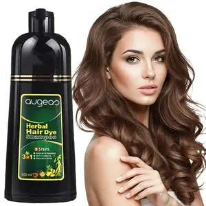 Instant Dark brown Hair Shampoo with Plant Herbal Extract, Suitable for White Hair, Long Lasting Staining, Gentle Cleaning, Moisturizing And Fluffy Hair, Suitable As A Gift for Parents And Elders, 16.91oz Family Pack