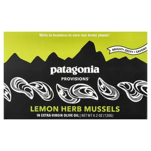 Patagonia Provisions Lemon Herb Mussels In Extra-Virgin Olive Oil, 4.2 oz (120 g)