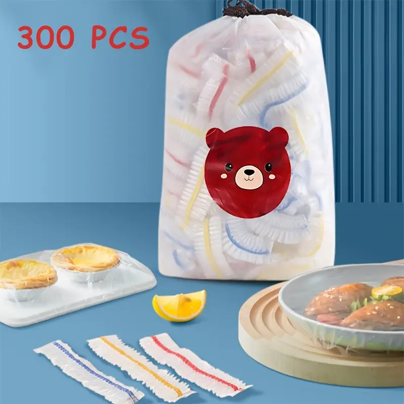300pcs Disposable Plastic Cling Wrap Stretch Sheets - Microwaveable Kitchen Disposable Cookware, Portable Food Cover for Meal Prep, Freezer Storage, Ideal Gift for Cooking Enthusiasts