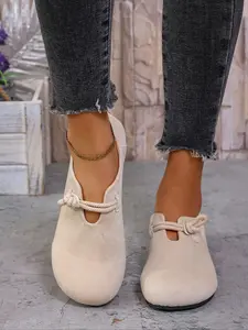 Women's Fashionable Plain Color Slip on Flats, Casual Comfortable Round Toe Flat Shoes for Daily Wear, Lightweight Breathable Shoes for All Seasons, Girl