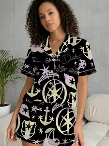 Pajama Retro Katseye Vintage Set - Katseye Beautiful Chaos, Gnarly & Soft is Strong Kpop Pajama Design - Gabriela Hoodie Style Sleepwear