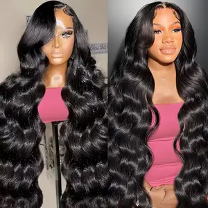 Bling Hair 13x6 13x4 HD Transparent Lace Frontal Wigs Human Hair Body Wave Pre Plucked Brazilian Long Wavy Wigs with Baby Hair 180% Density Natural Hairline #SummerVibes