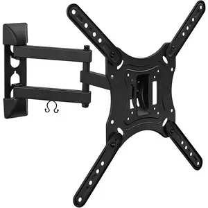 Full Motion TV Wall Mount Monitor Wall Bracket with Swivel and Articulating Tilt Arm, Fits 26 32 35 37 40 42 47 50 55 Inch LCD LED OLED Flat Screens up to 66 lbs and VESA 400x400