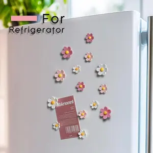Cute Flower Magnets Set, 7/9 Pieces, Magnetic Tiles for Girls, Fridge and Storage Cabinet Decor, Whiteboard Accessories