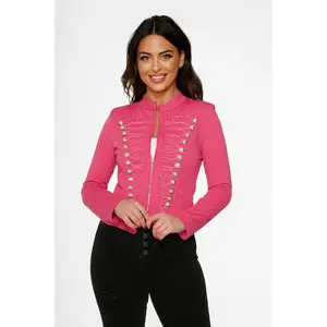C6169 Hot Pink Military Jacket