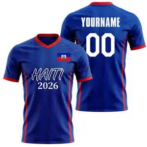 Custom Youths Mens Womens Haiti 2026 Cup T Shirts Soccer Jersey For Fans