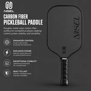 Boomstik Carbon Fiber T700 Pickleball Paddle, Foam Core, Durable, High Friction, Large Sweet Spot, All-Weather Use
