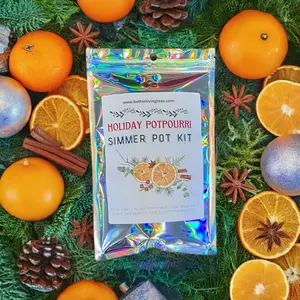 Holiday Potpourri Simmer Pot Kits for Stovetop or Crockpot - Cinnamon Allspice Citrus Cranberry Aroma Fragrance Gifts and Air Freshener Scented Perfume