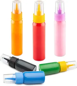 6 Easy Small Squeeze Bottles - 3 Each (1 and 2 Ounce) - Cookie Cutters, Cake and Baking Decoration, Food Coloring & Royal Icing Supplies for Writing (6 bottles)