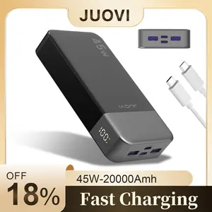 Portable Charger, Power Bank with LED Display, 20000mAh Battery Pack - Travel Essential Built-in Charging Cable for Fast Charging, Compatible with iPhone, Samsung, and Android Devices Chargeable