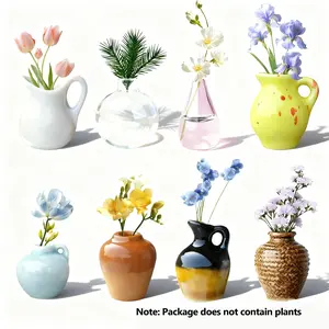 Mini Vase Fridge Magnets Ceramic Vase for Refrigerator Funny Mini Plant Magnets Small 3D Vase for Plants Suitable for Refrigerator Kitchen Decorative Earthenware Material Magnetic Convenience
